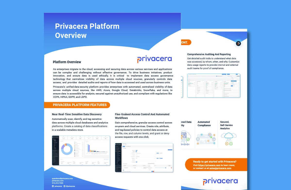 Datasheet: Privacera Platform Overview