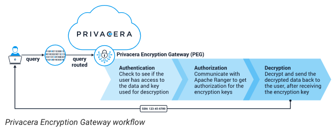 Privacera Encryption Gateway workflow