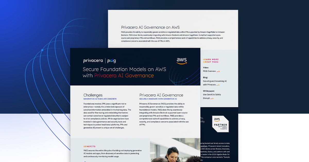 Secure Foundation Models on AWS with Privacera AI Governance