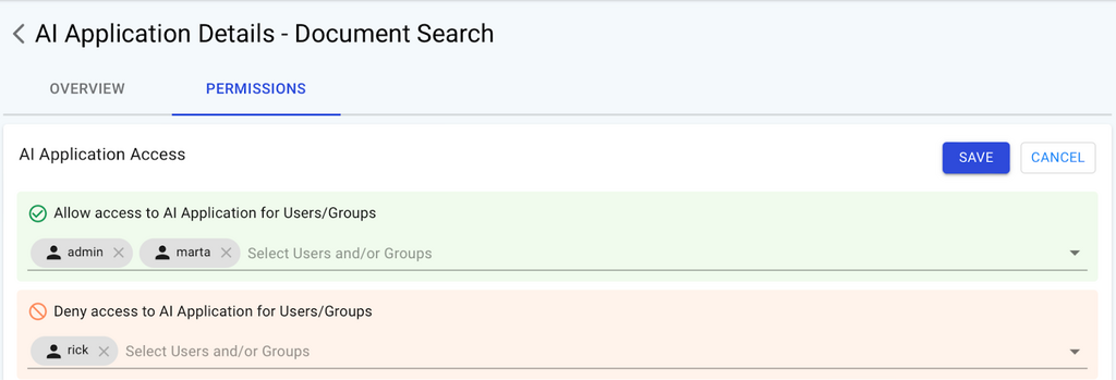 AI Application Details - Document Search